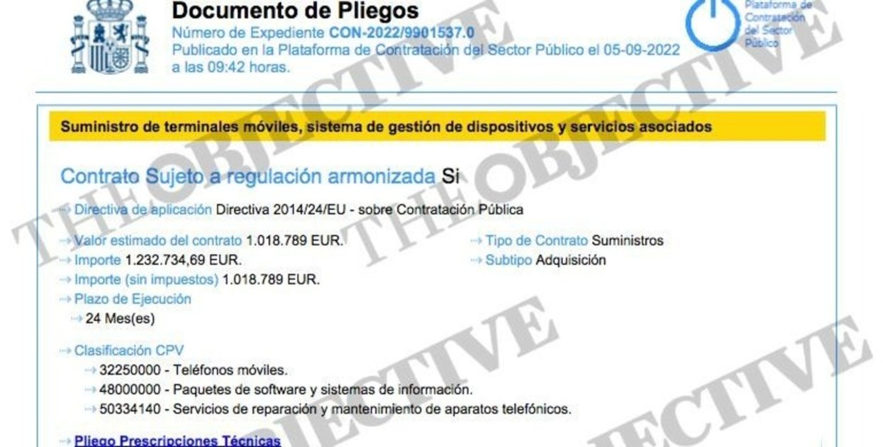 Nuevo contrato licitación móviles España