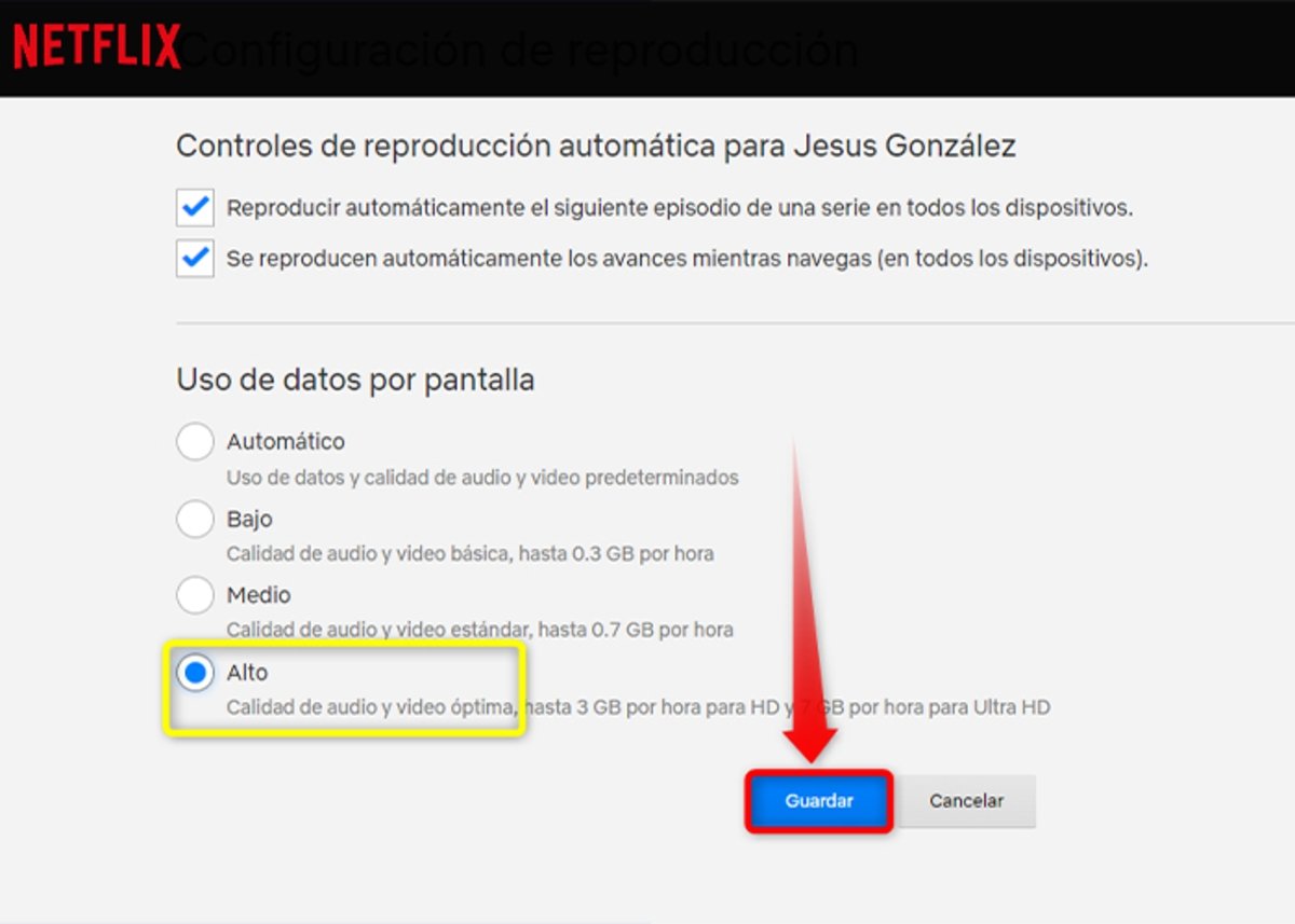 2-Como configurar la calidad de reproduccion en Netflix