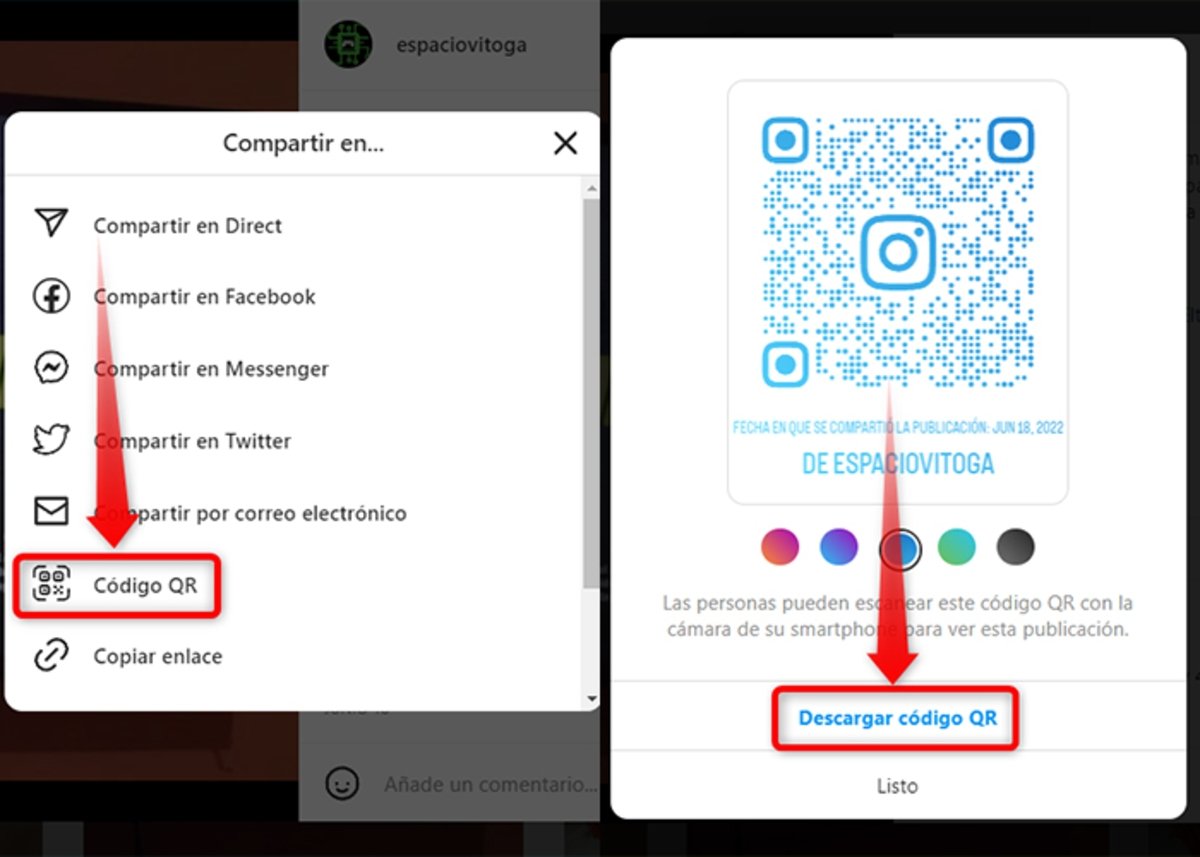 Descarga el código QR de tus publicaciones de Instagram en simples pasos