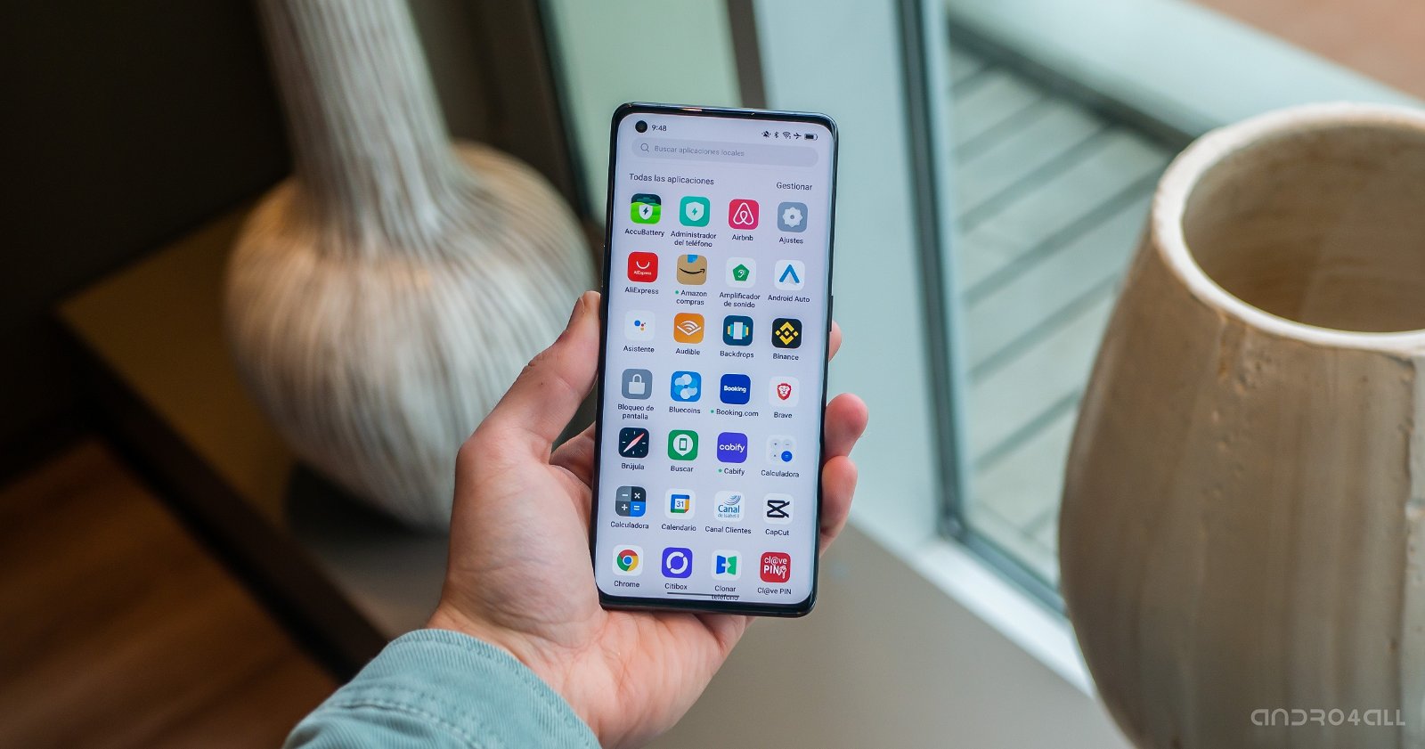 Cajón de aplicaciones de un smartphone Android.