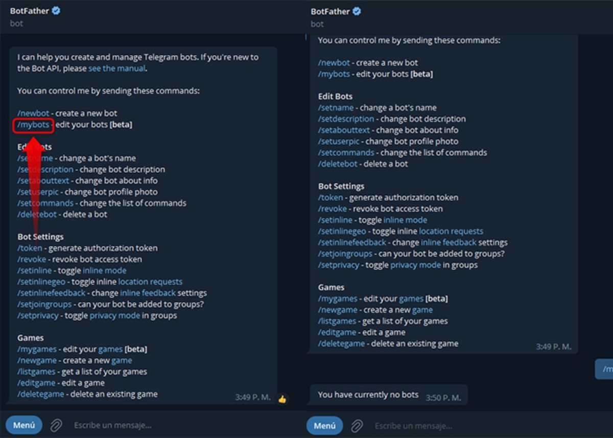De esta manera se elimina un bot de Telegram-2