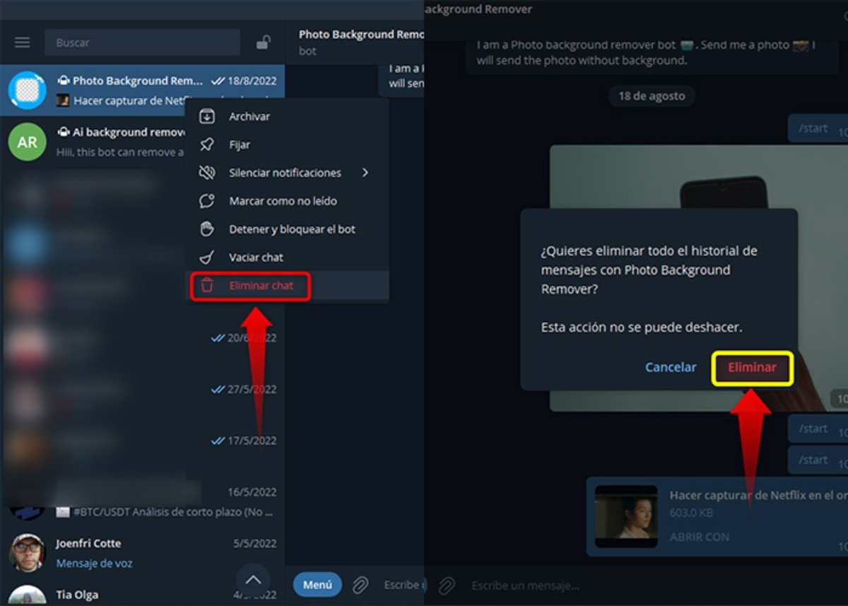 Elimina de forma definitiva un bot de la conversación con estos pasos