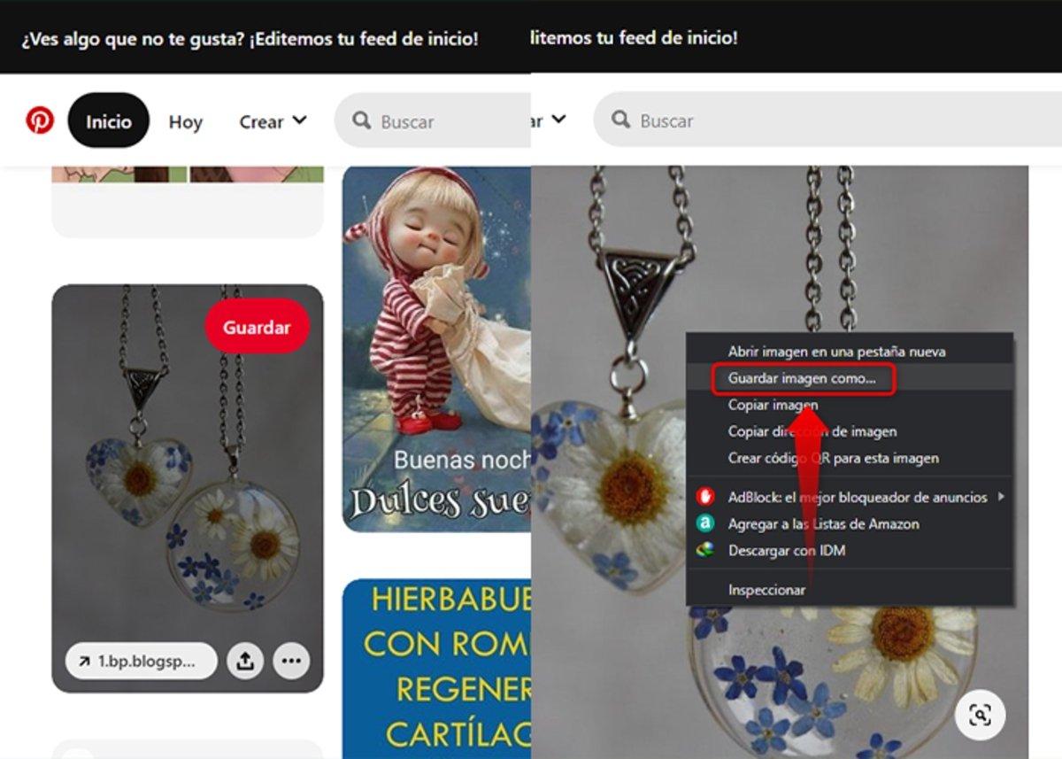 Pasos para imprimir imágenes de Pinterest de forma manual desde el ordenador