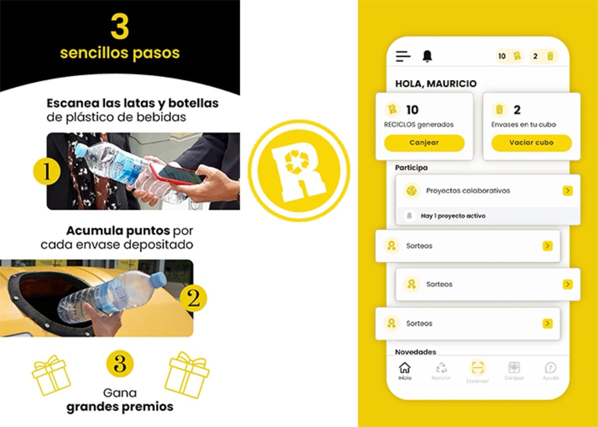 RECICLOS: acumula puntos por cada envase depositado