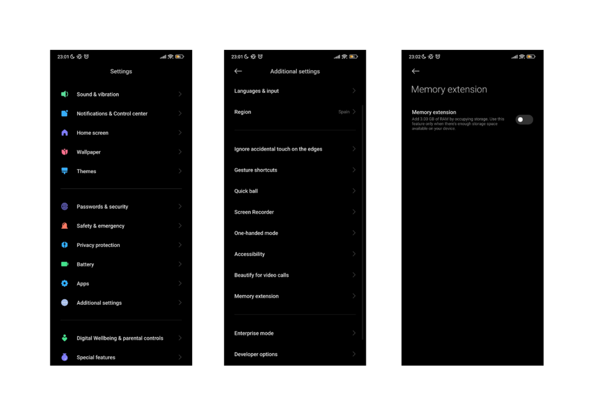 Memory Extension de Miui
