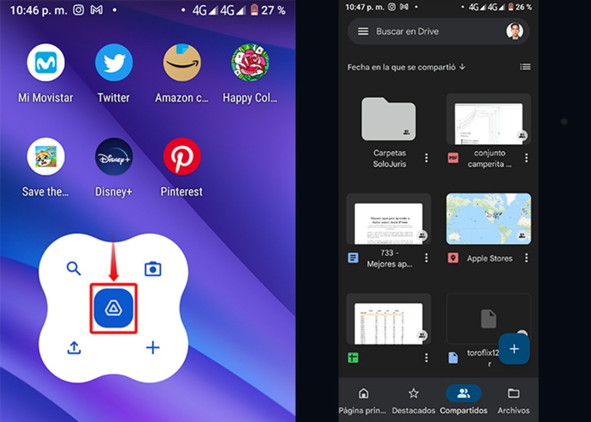 Widget de acciones rapidas-Logo de Google Driver