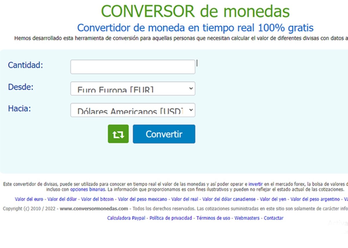 CONVERSOR de monedas: convertidor de monedas en tiempo real