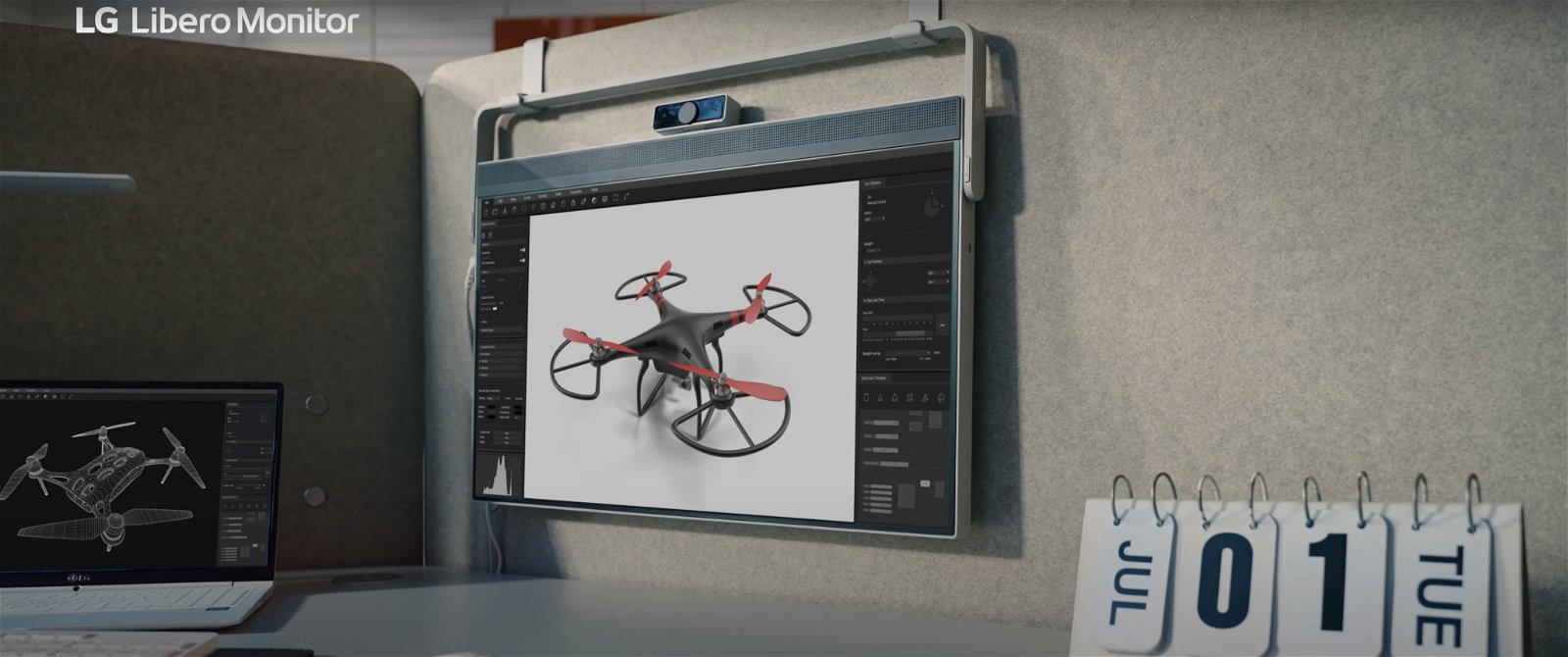 Lo último de LG es un monitor que literalmente se puede colgar