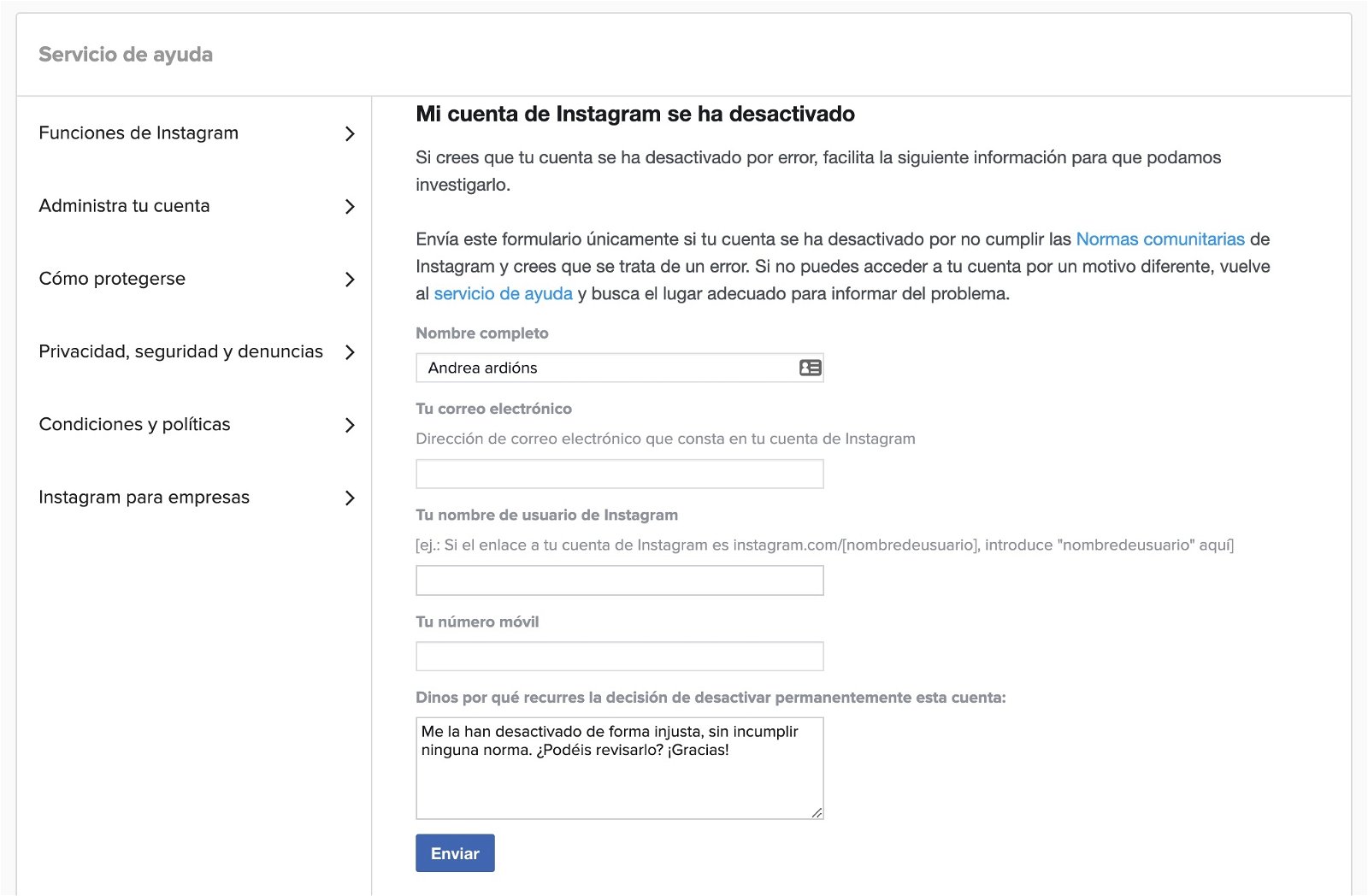 Cómo recuperar una cuenta de Instagram