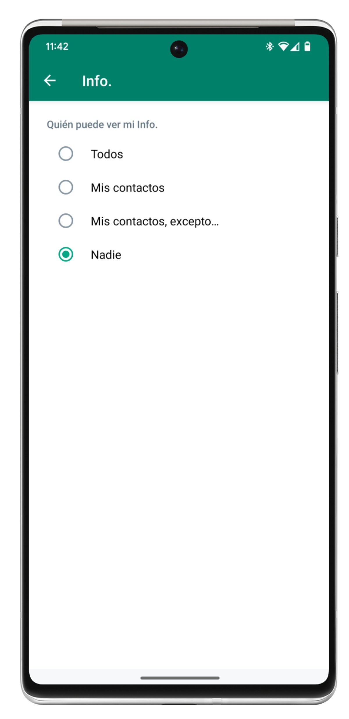 Ocultar biografia en WhatsApp