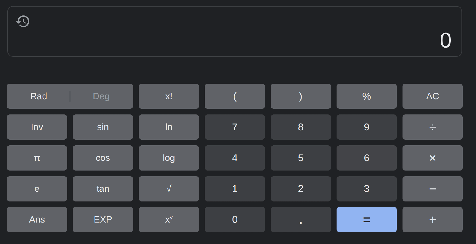 Calculadora en Google