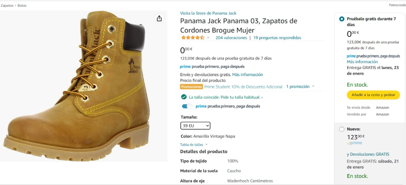 Prueba gratis de ropa de Amazon