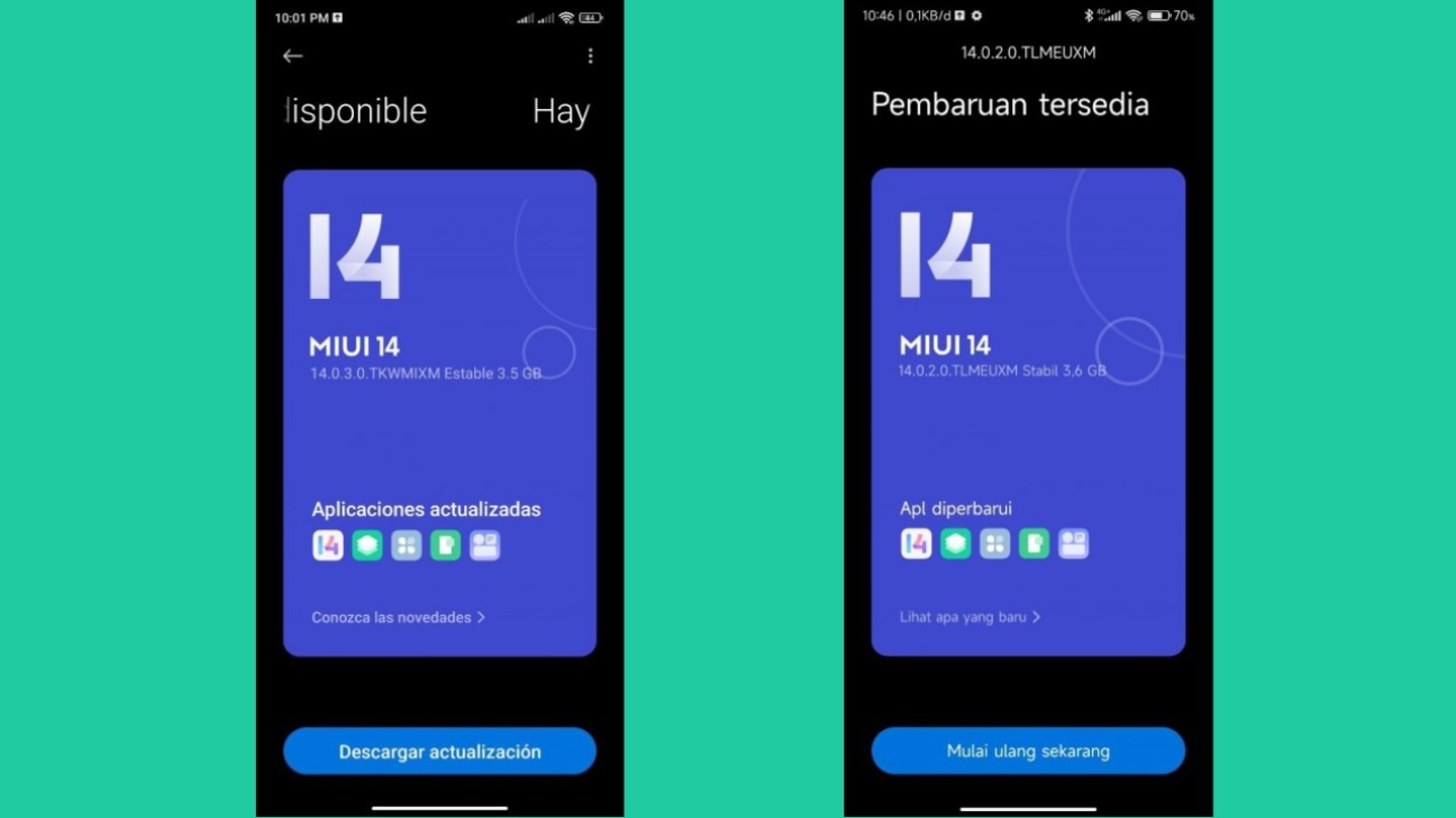 Xiaomi 11T y POCO F4 MIUI 14