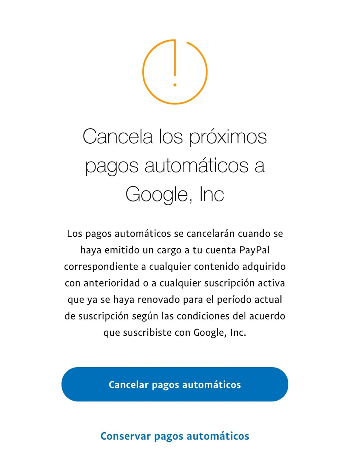 canelar pagos automaticos en paypal