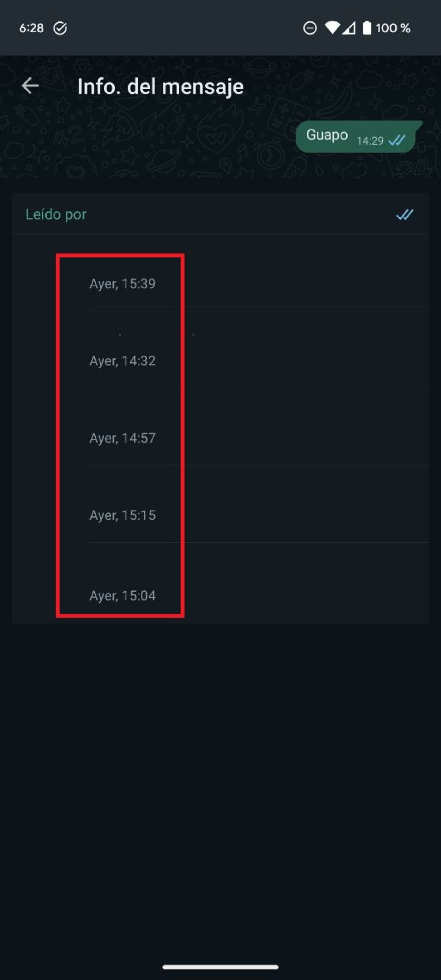 WhatsApp: cómo saber a qué hora se han leído los mensajes