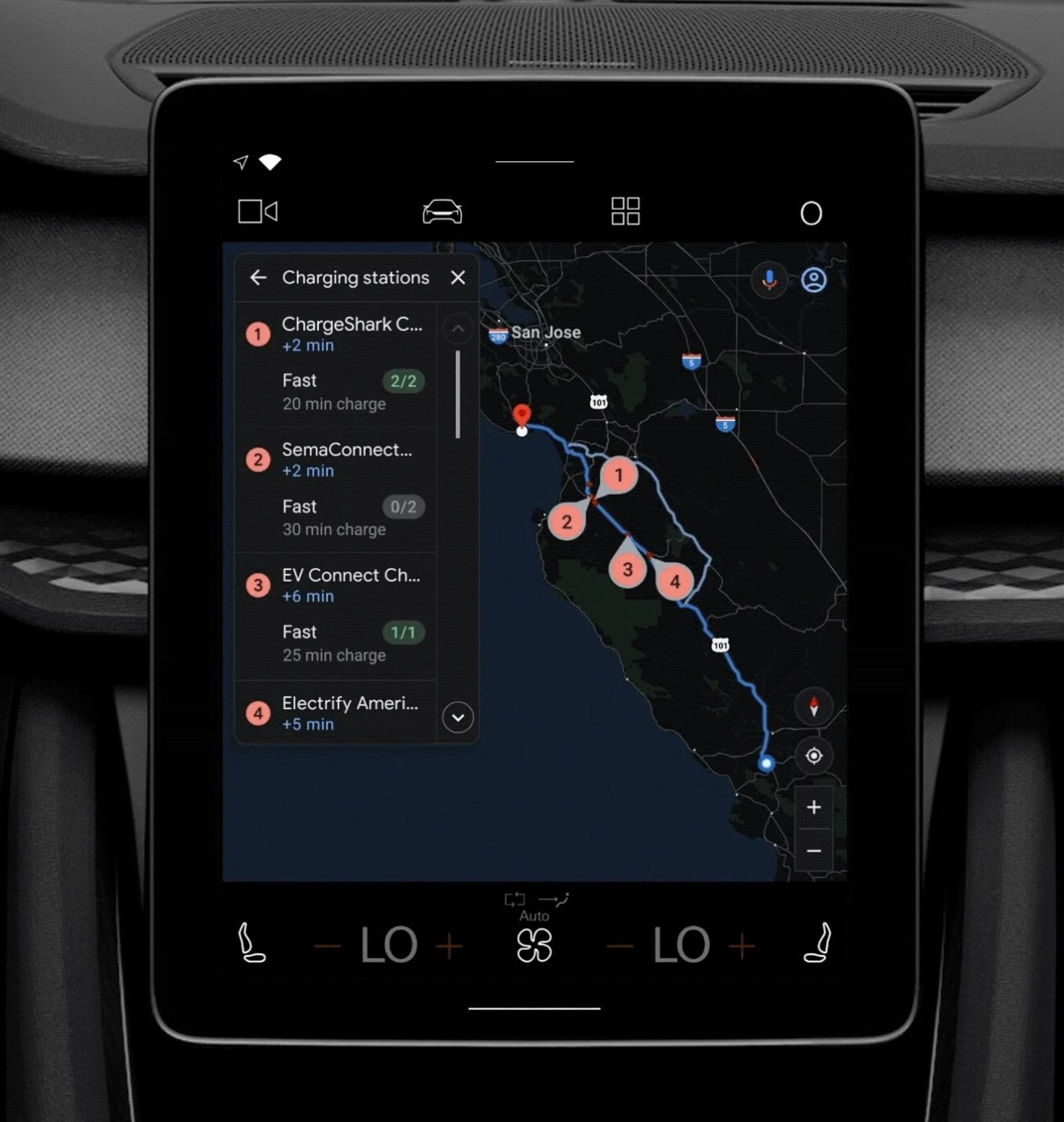 Paradas en la ruta en Google Maps