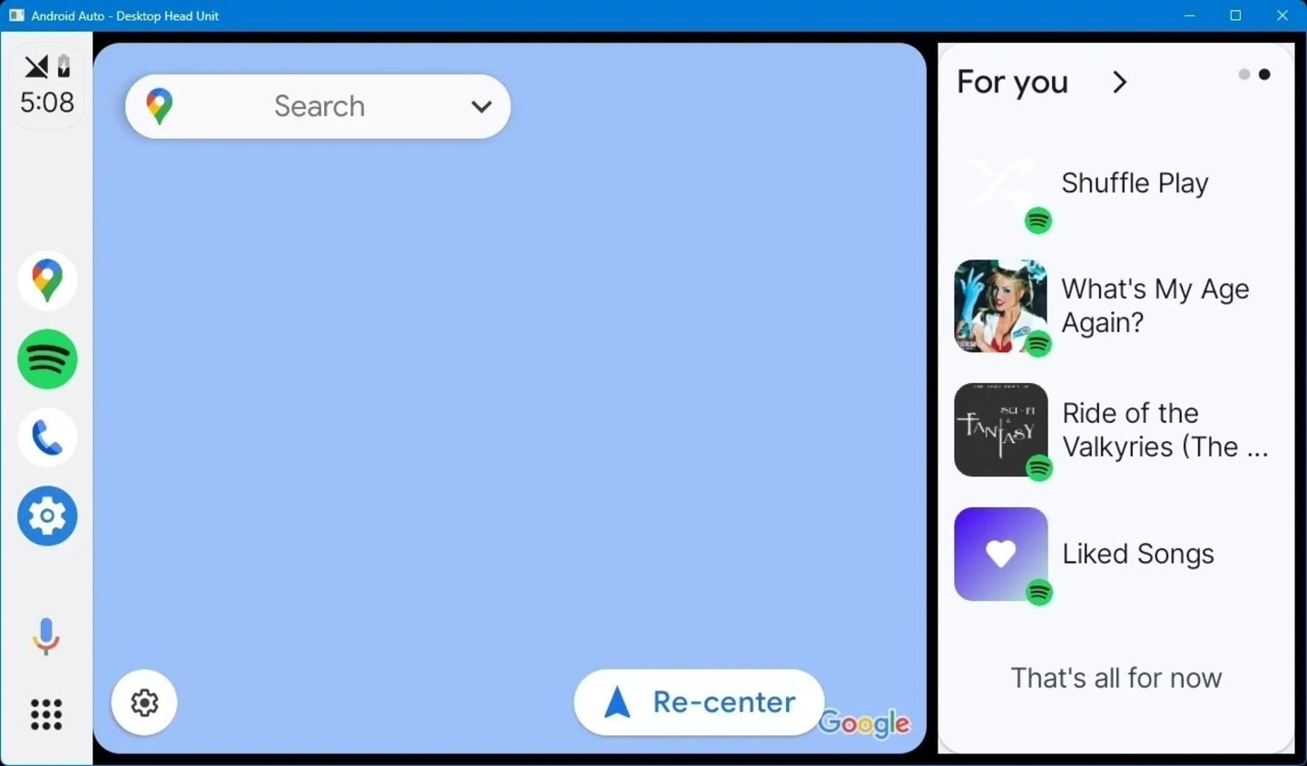 Tema claro de Android Auto