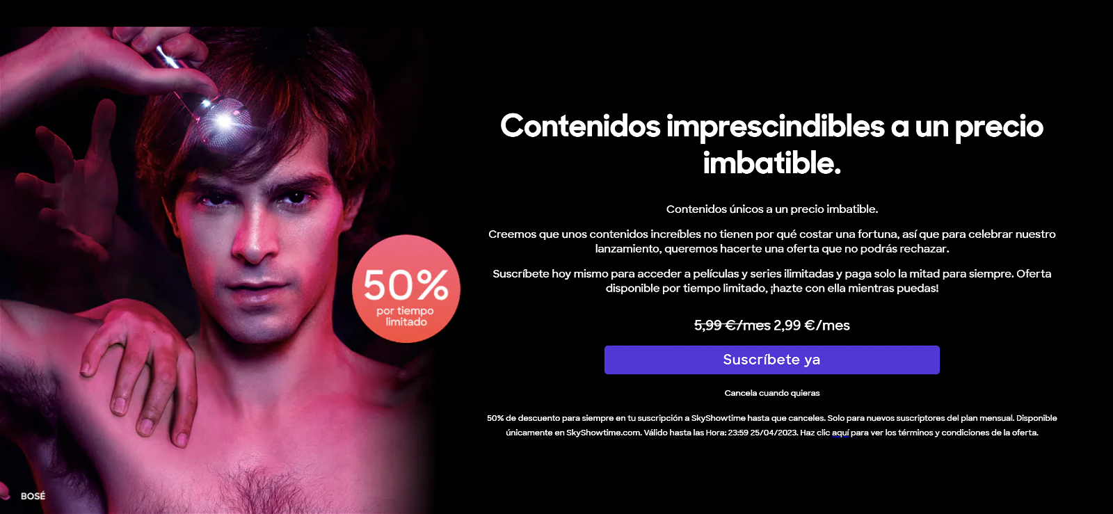 Oferta por 2,99 euros de SkyShowtime