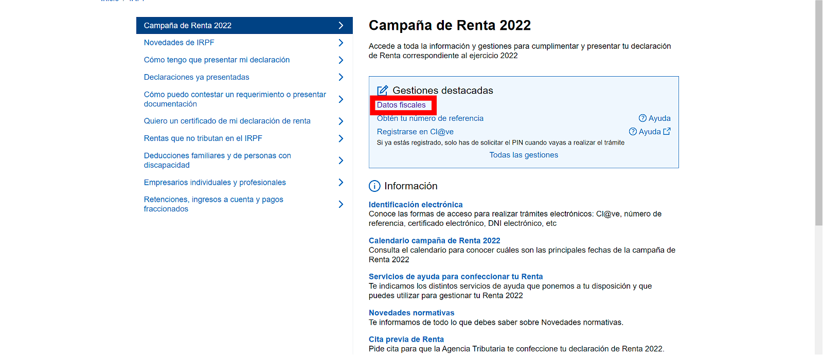 La web de Hacienda donde puedes consultar tus datos fiscales