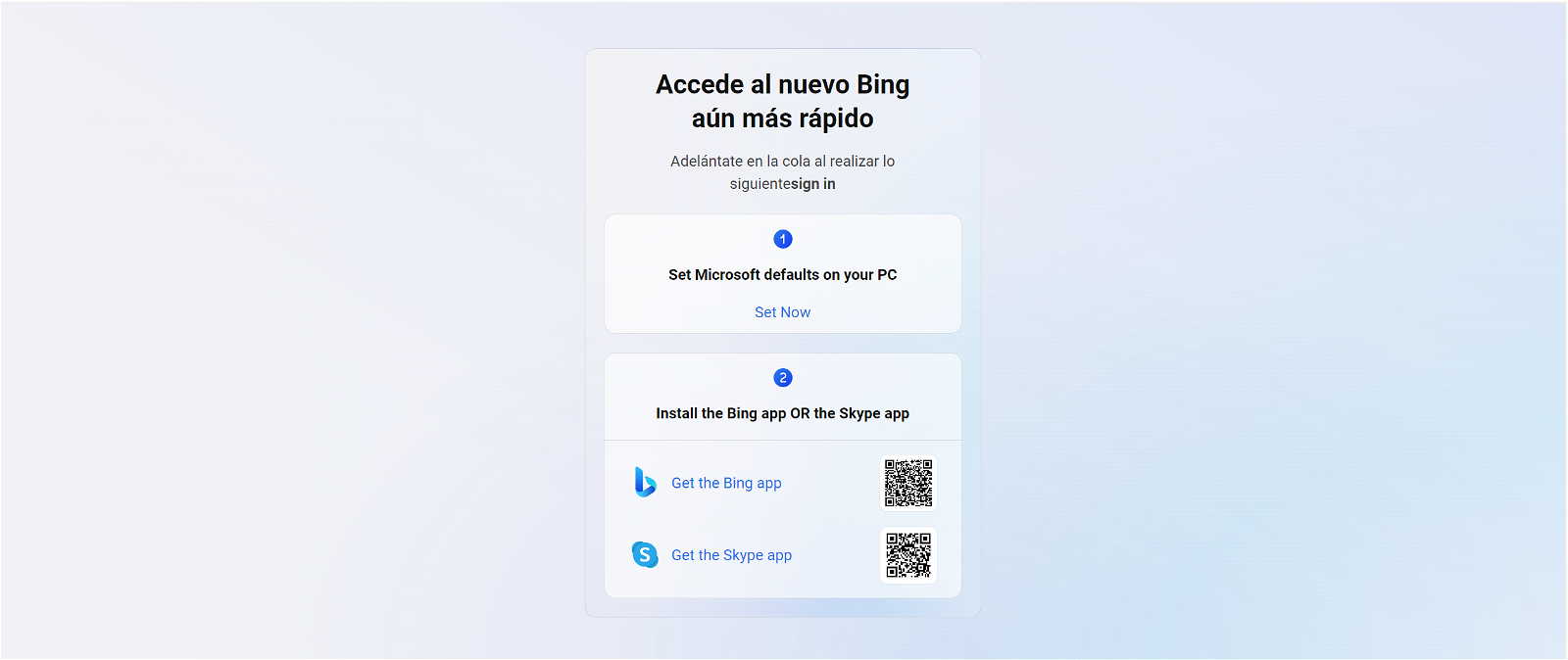 Menú de Bing con ChatGPT para adelantar puestos en la lista de espera