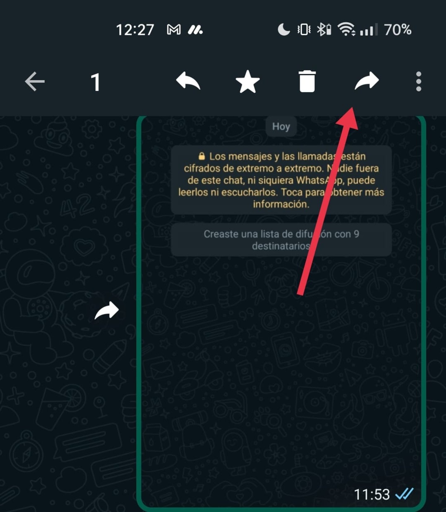 reenviar mensajes en whatsapp