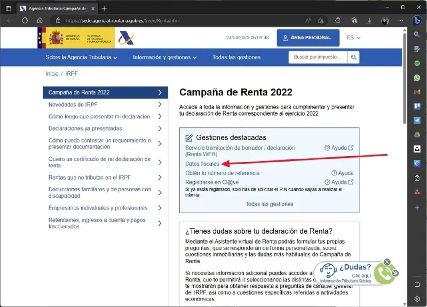 Datos fiscales Renta 2022: cómo consultarlos y rectificarlos