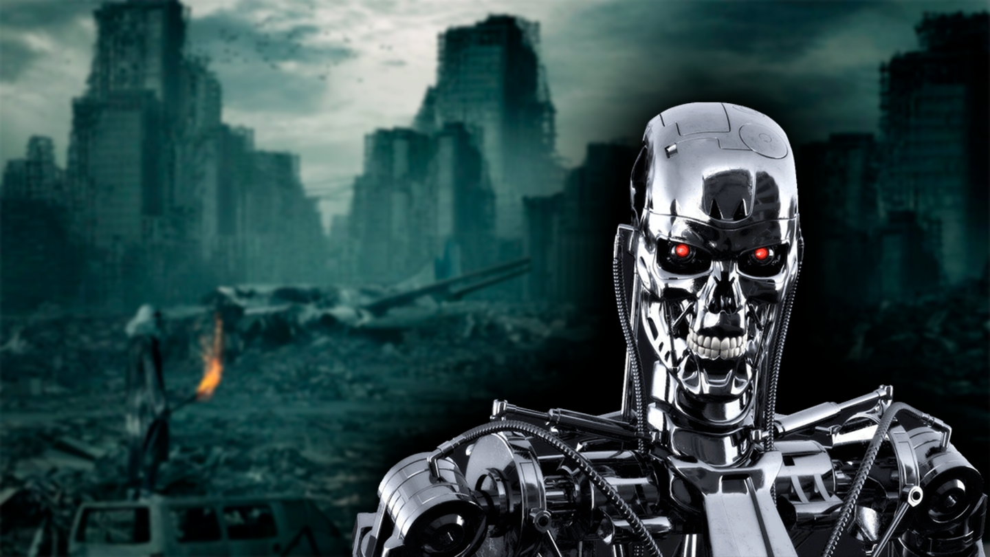 un T-800 de Terminator frente a un mundo apocalíptico