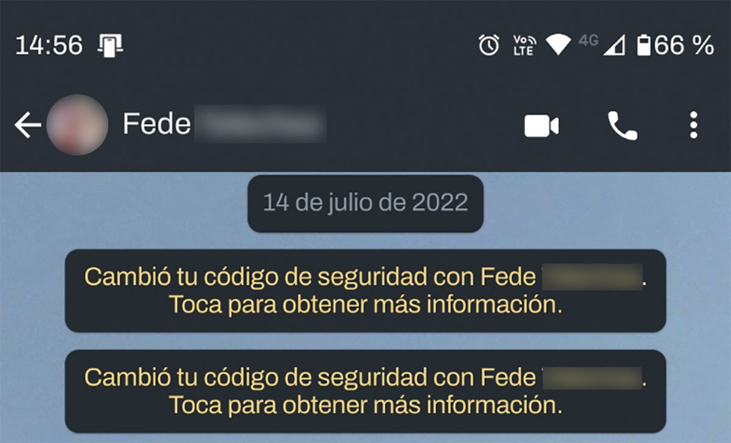Que significa cambio tu codigo de seguridad de WhatsApp