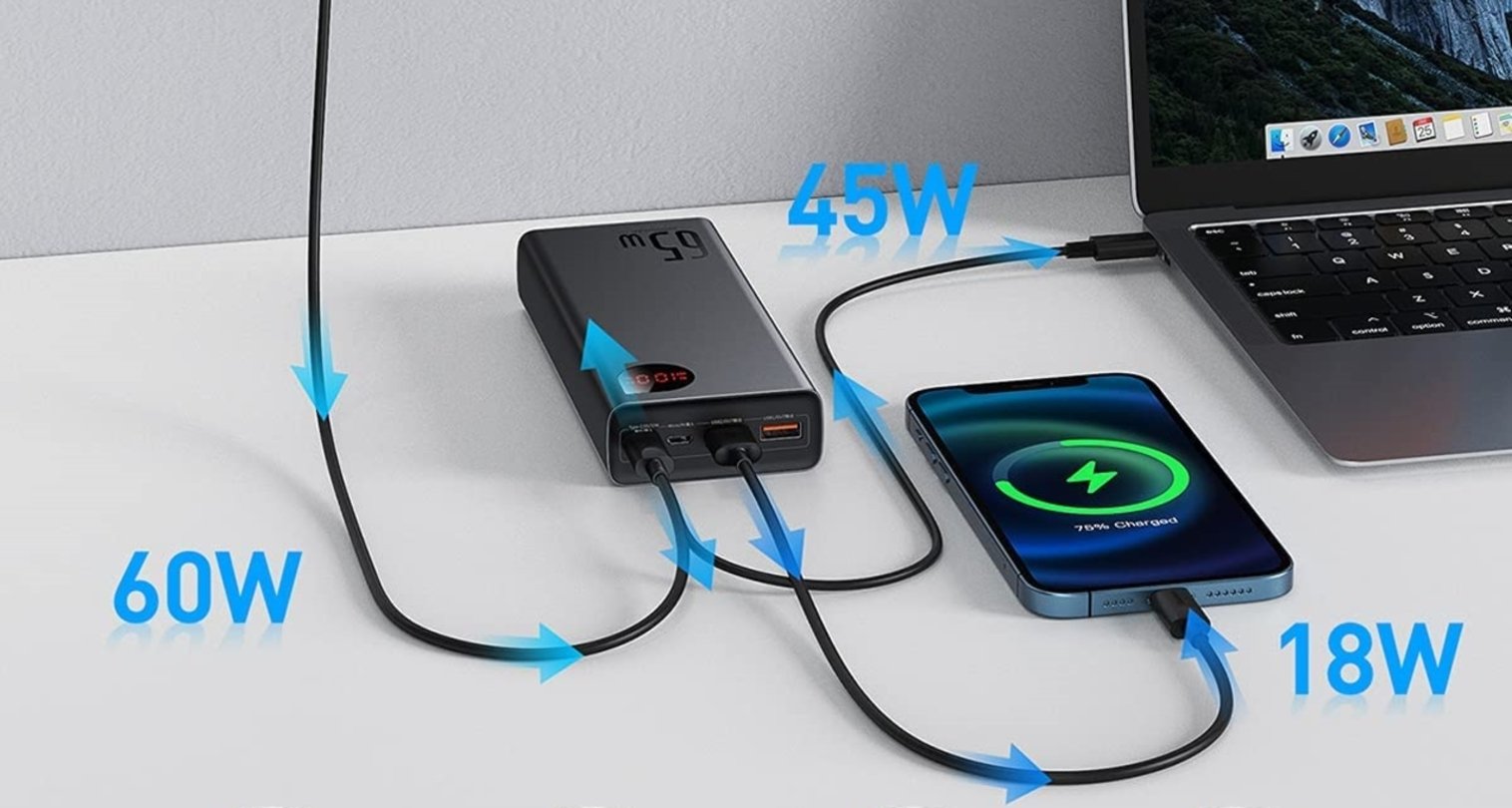 Baseus powerbank 65w cargando