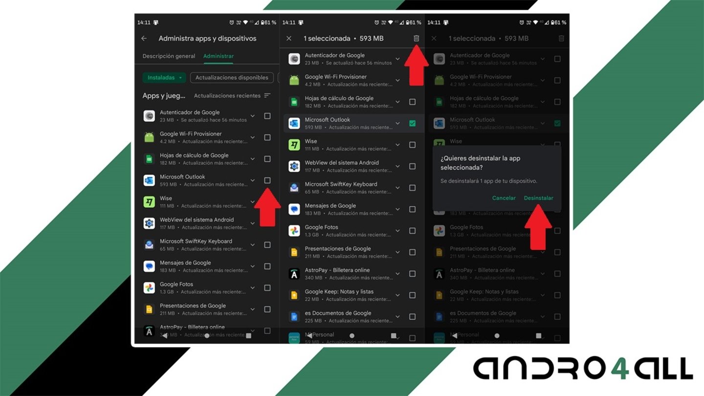Desinstalar una app en Android desde Google Play