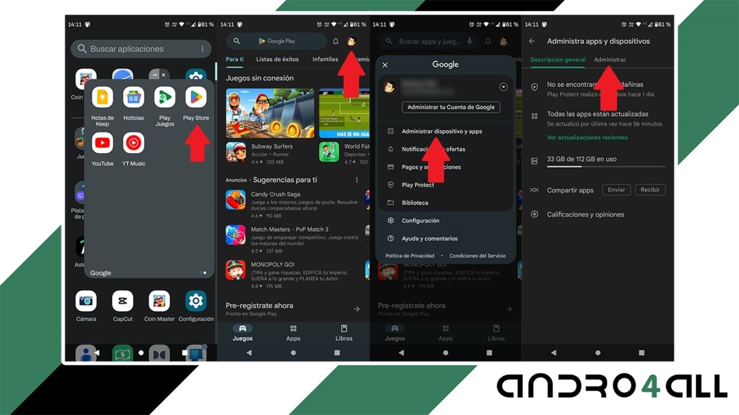 Ver aplicaciones instaladas desde Google Play Store