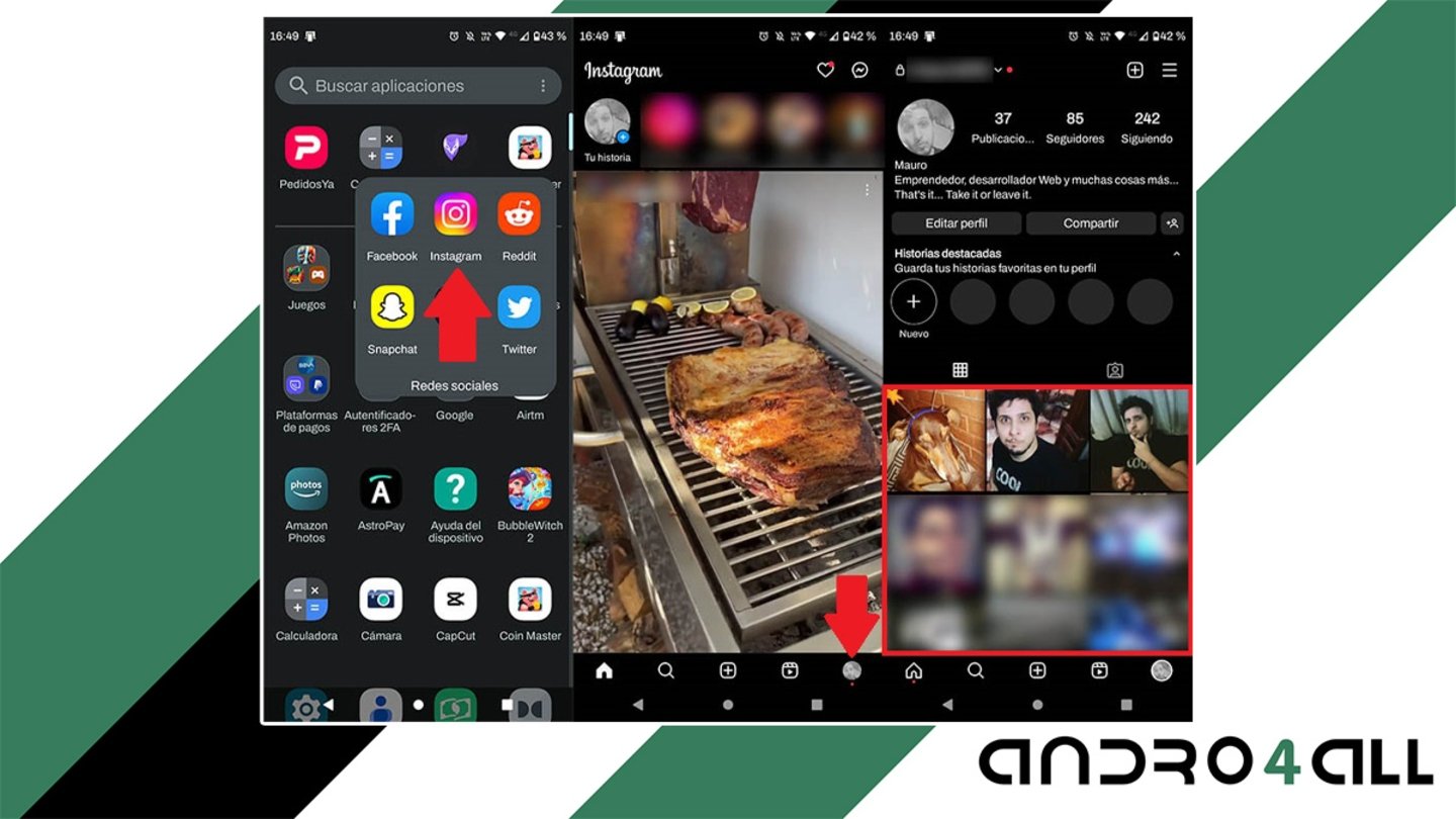 Abrir publicacion en tu cuenta de Instagram