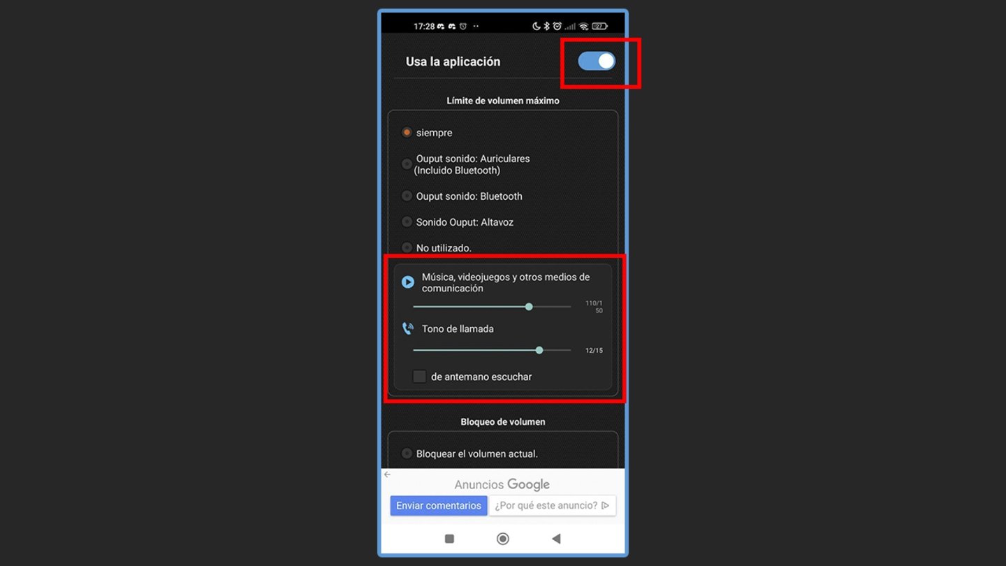 Captura de Limitador de volumen