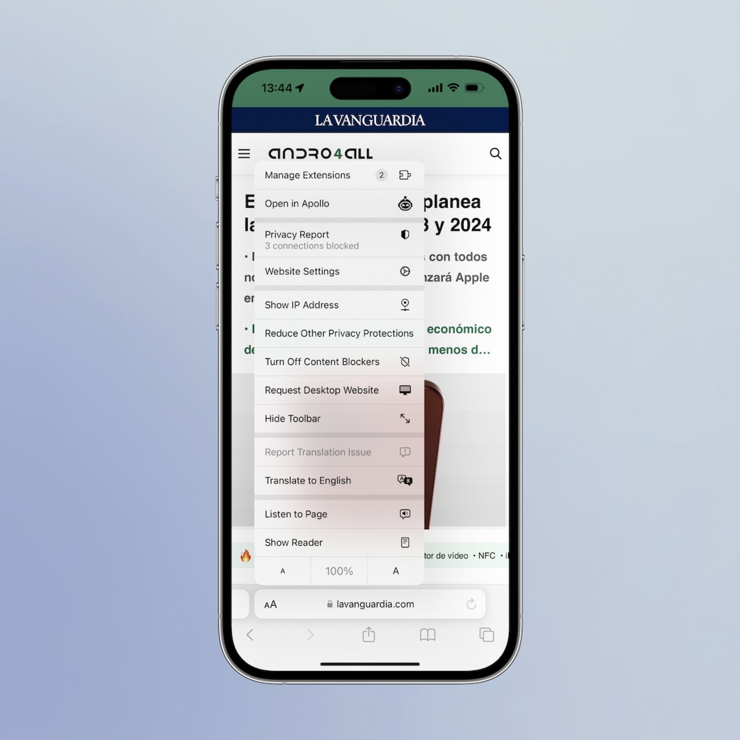 Nueva función de Safari para leer artículos