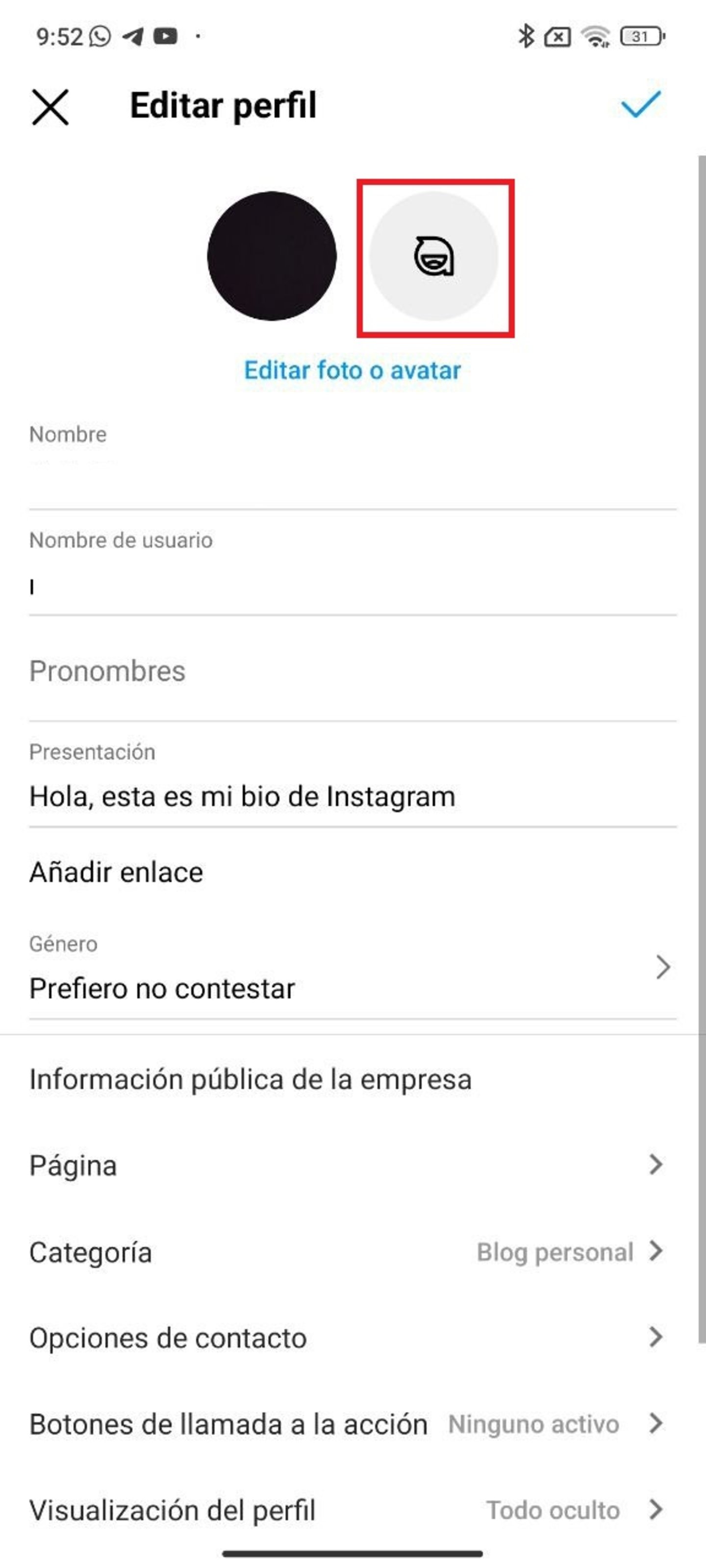 Cómo subir una foto de perfil dinámica a Instagram paso a paso