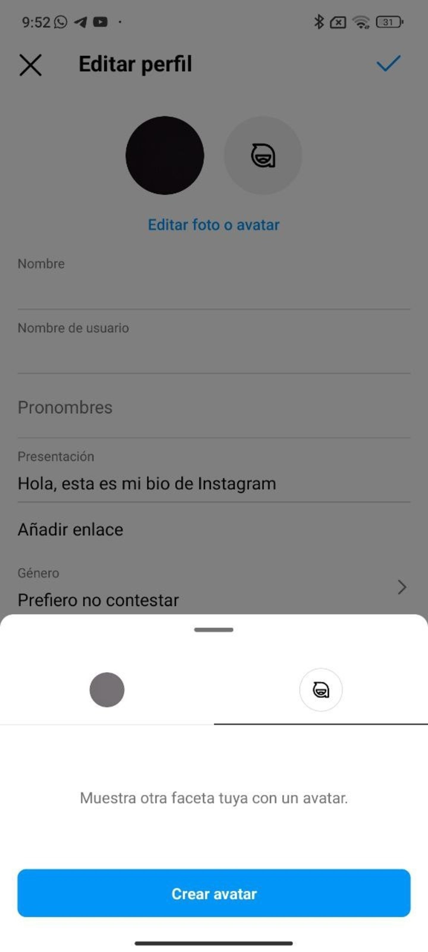 Cómo subir una foto de perfil dinámica a Instagram paso a paso