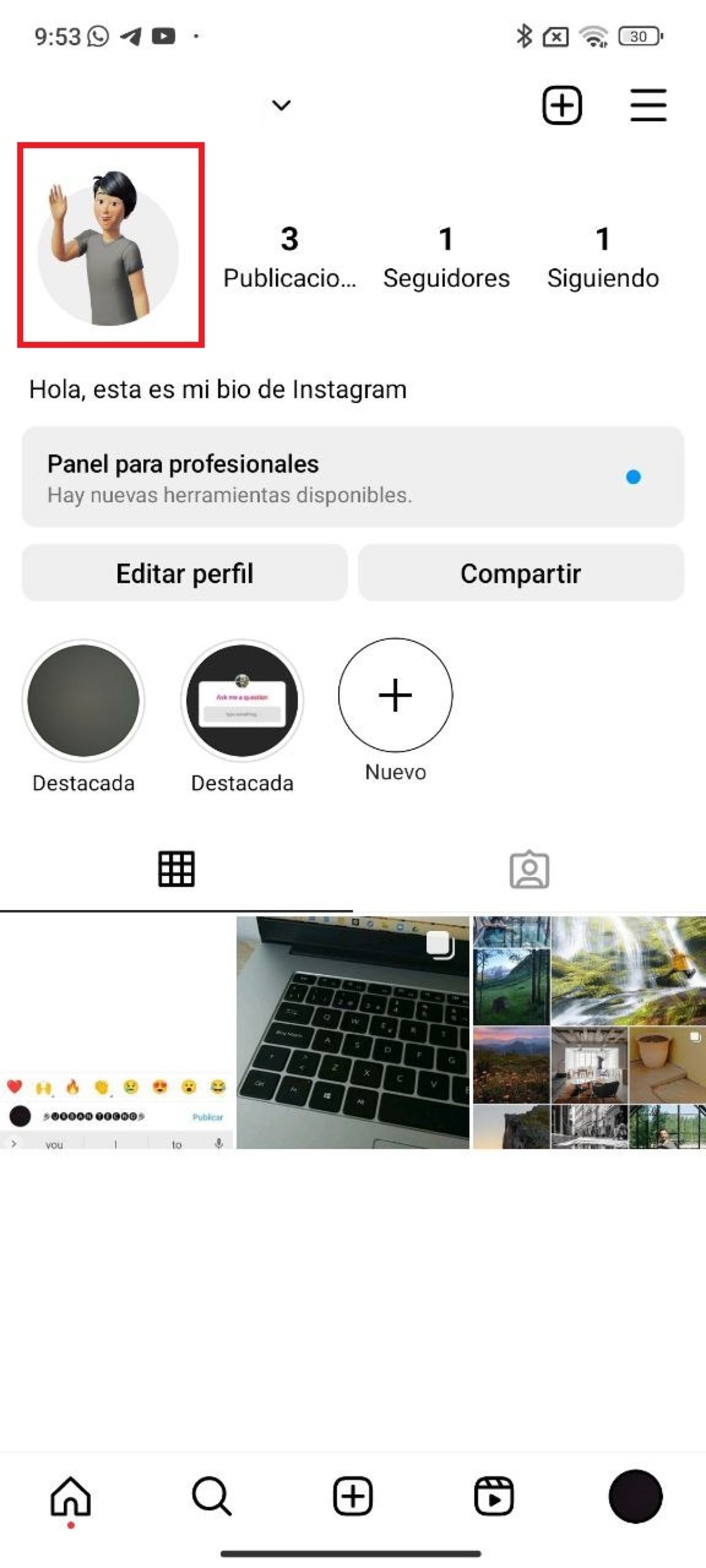 Cómo subir una foto de perfil dinámica a Instagram paso a paso