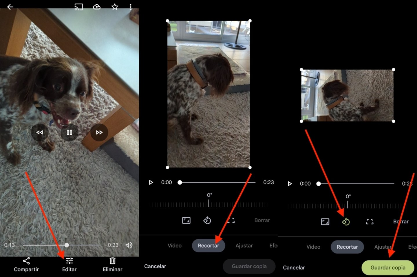 rotar video google photos