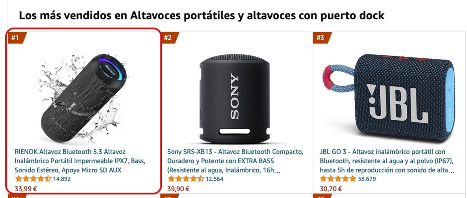 altavoces bluetooth mas vendidos