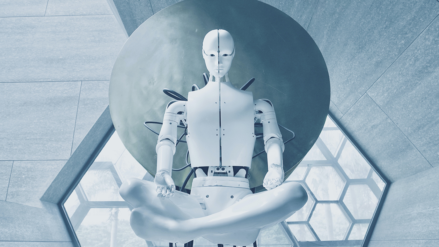 Un robot meditando