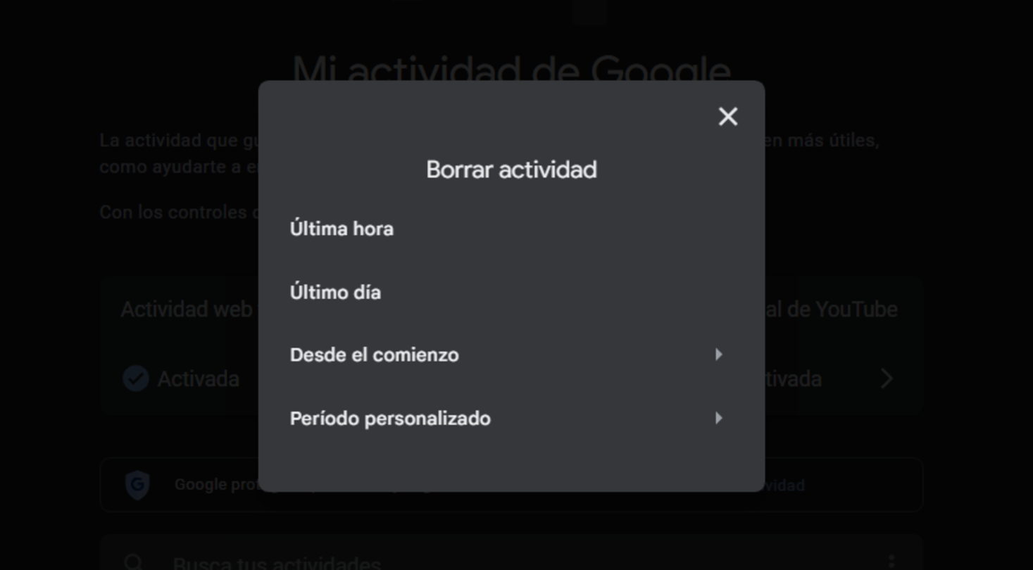 Mi actividad de Google: así puedes eliminar toda tu información de Google