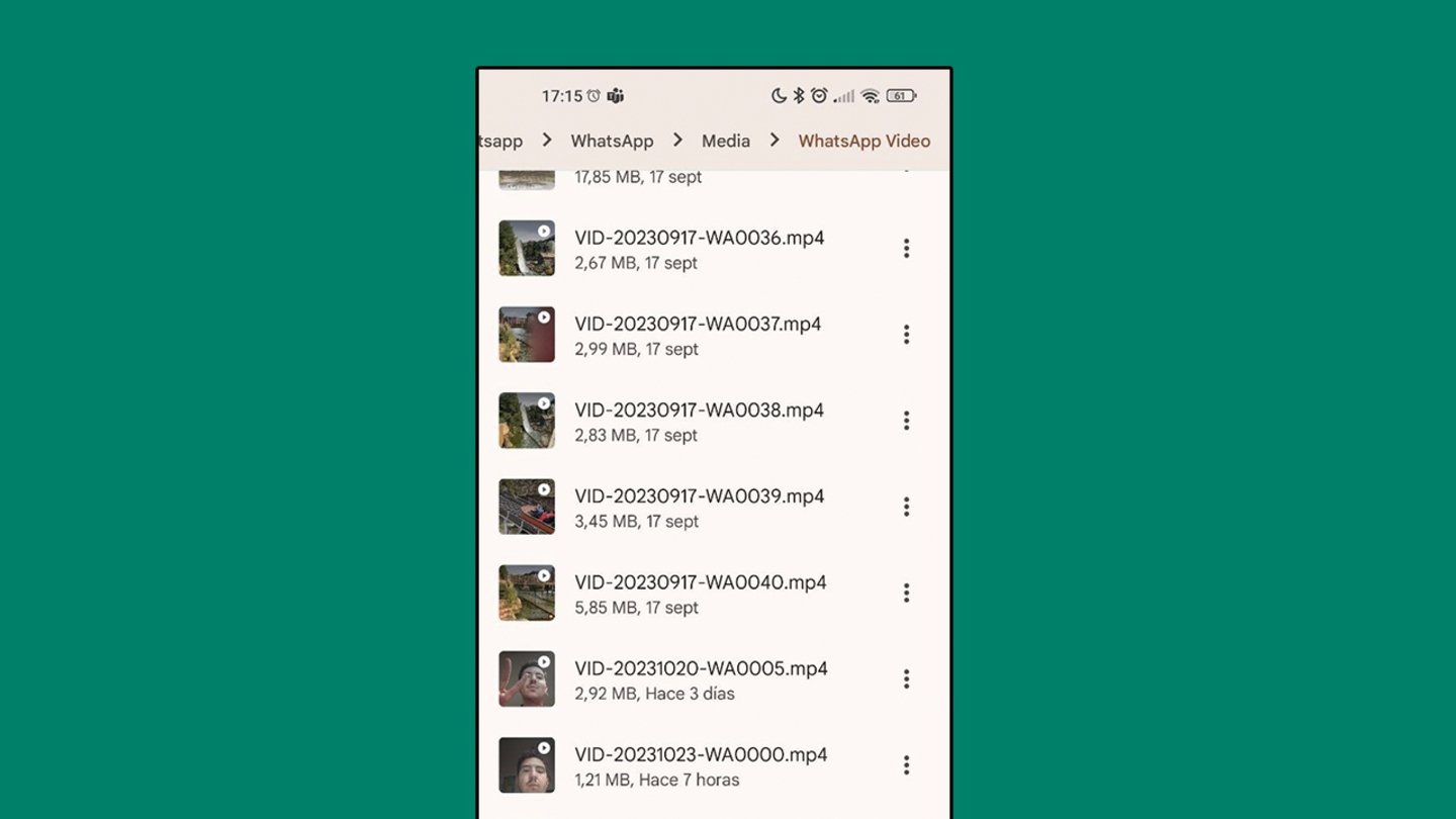 Files de Google para encontrar los vídeo-mensajes de WhatsApp