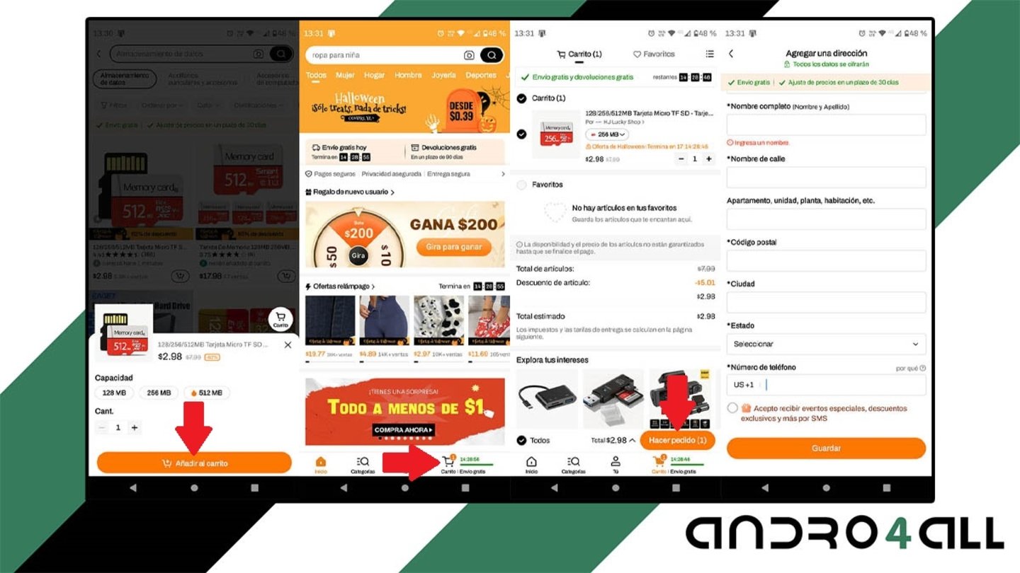 Comprar en Temu desde el movil
