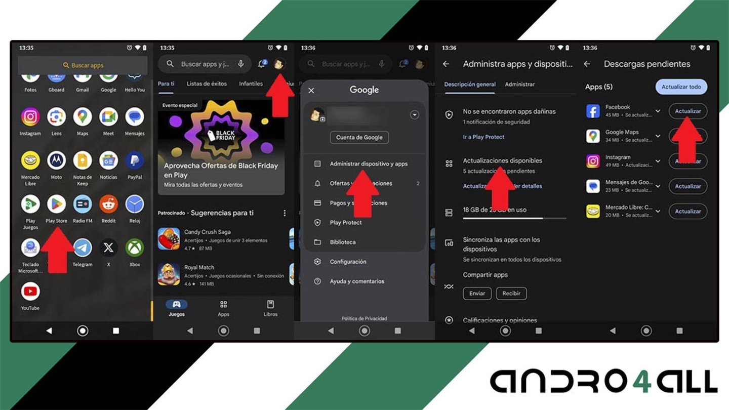 Actualizar la app de Facebook a la ultima version