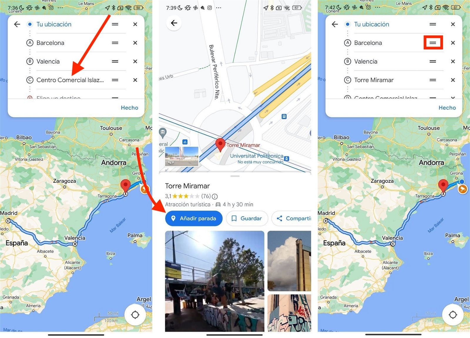 Cómo compartir una ruta de Google Maps con varias paradas