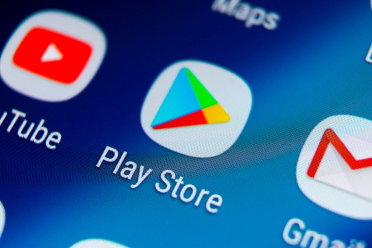 Play Store en la página de inicio de un teléfono.