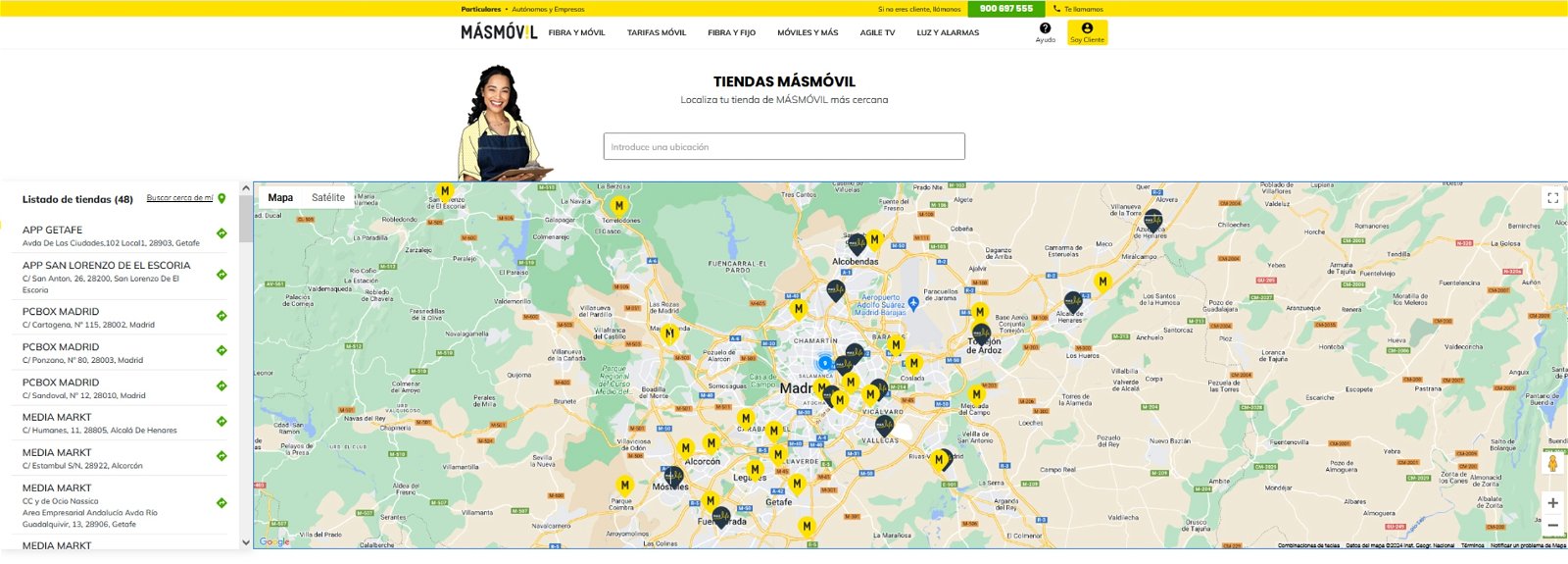 Dónde hay tiendas MásMóvil cercanas