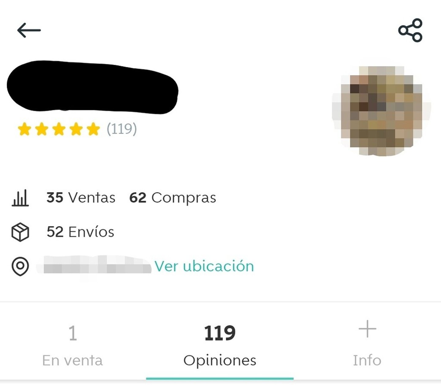 Perfil de vendedor en Wallapop