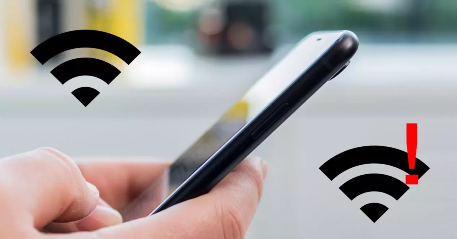 Móvil con el símbolo de la señal del WiFi